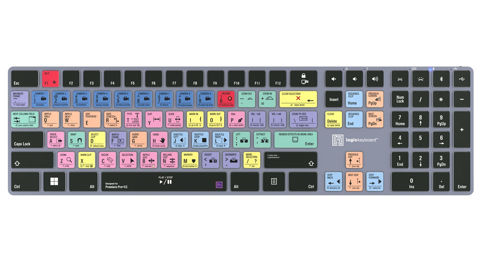 Shortcut keyboard Backlit & Bluetooth - Adobe Premiere Pro - Mac
